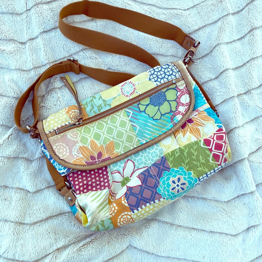 Fossil Canvas Crossbody Satchel